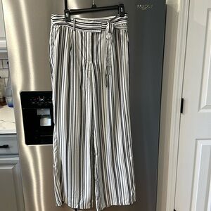 Cream and black striped pants